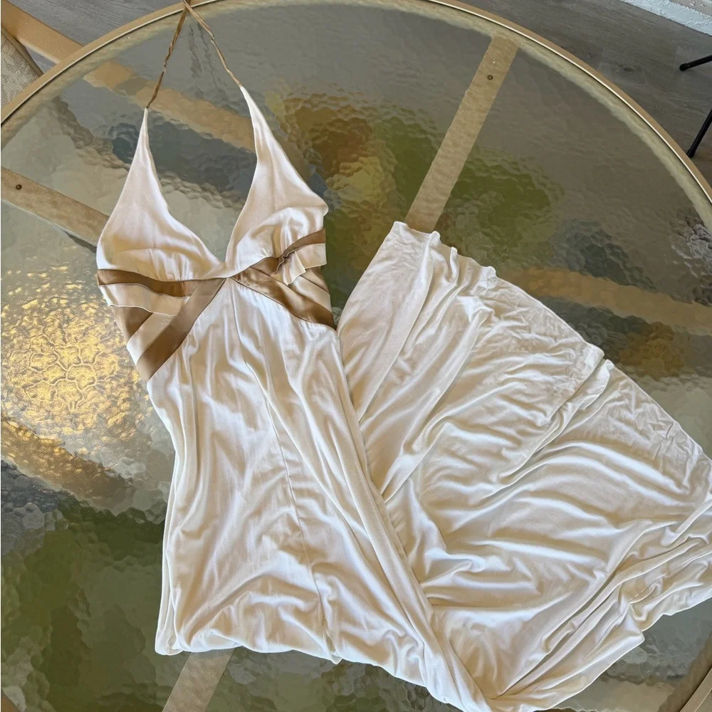 bebe White and Gold dress - Picture 1 of 2